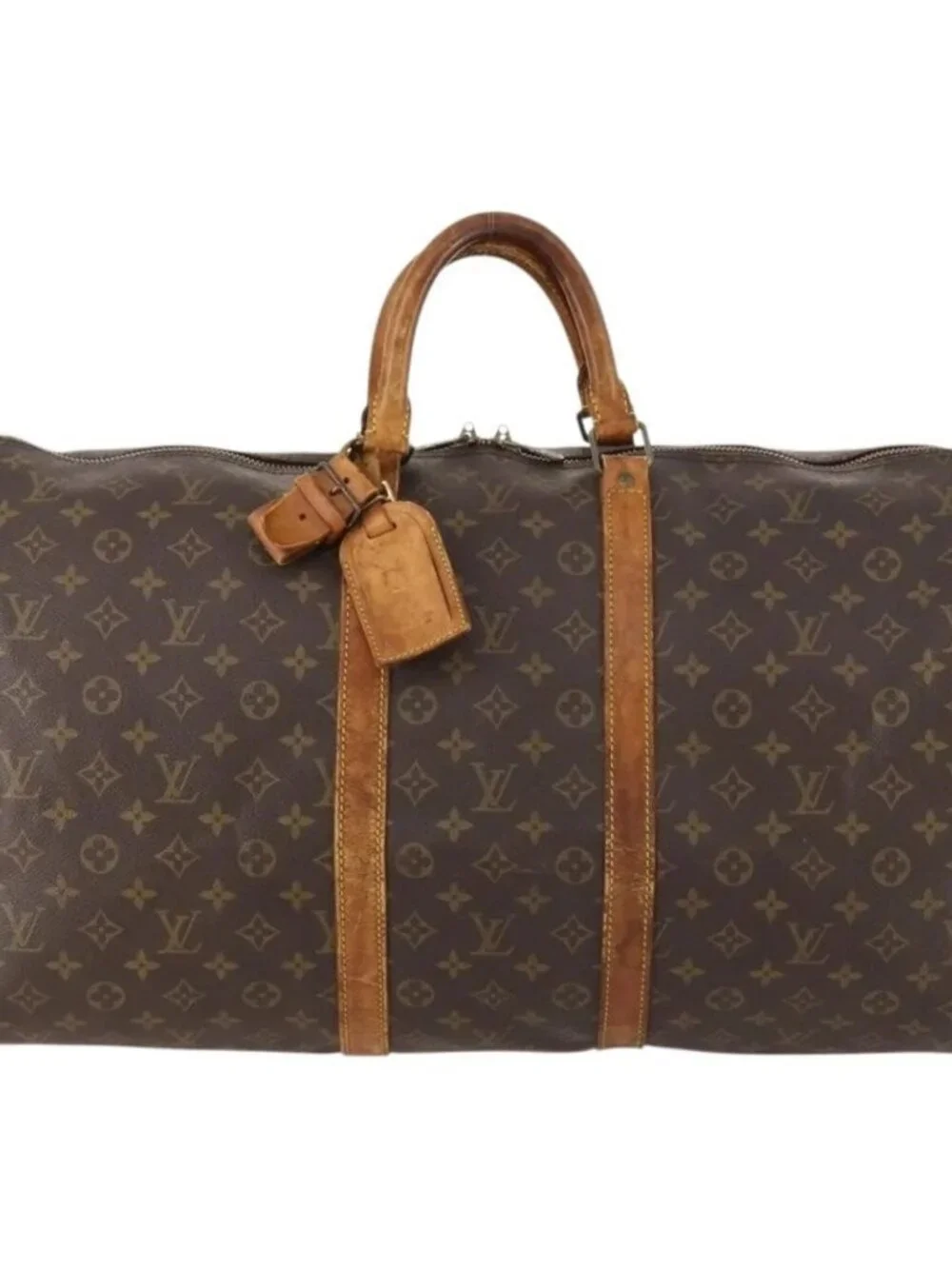 LOUIS VUITTON Monogram Keepall Bandouliere 55 Boston Bag M41414 LV Auth BA10979